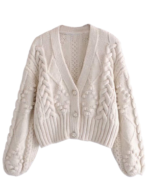 Laura' Floral Embroidered Pom Pom Cardigan – Goodnight Macaroon