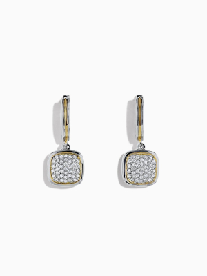 Effy 925 Sterling Silver & 18k Gold Accented Diamond Earrings, 0.42 Tcw