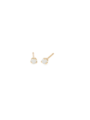 14k Opal Prong Studs | October Birthstone