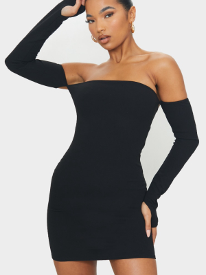 Black Bardot Thumbhole Bodycon Dress