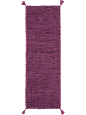 Montauk Washed Purple/black Runner Rug