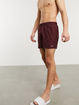 Nike Swimming 5inch Volley Shorts In Burgundy