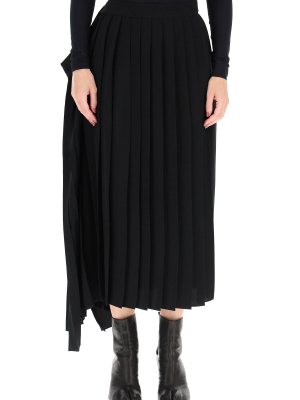 Mm6 Maison Margiela Pleated Asymmetrical Midi Skirt