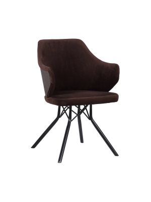 Darcie Mid Century Dining Chair Black/brown - Armen Living