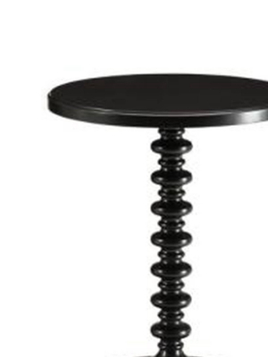 Astonishing Side Table With Round Top Black - Benzara