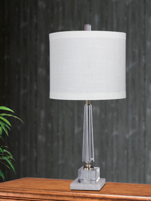 Fangio Lighting Tapered Crystal And Snow Table Lamps Clear