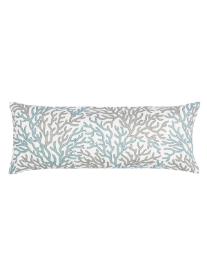 The Sea Glass And Beige Reef Extra Long Lumbar Throw Pillow