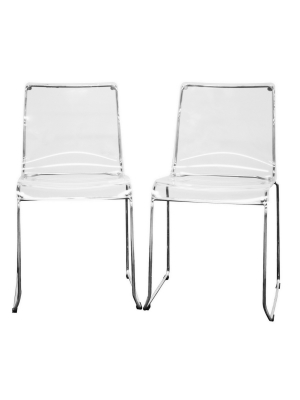 Lino Transparent Acrylic Dining Chair - Clear (set Of 2) - Baxton Studio