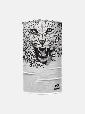 Black White Leopard Neck Gaiter