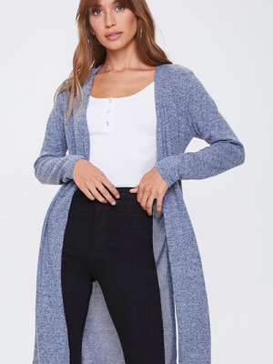 Heathered Open-front Cardigan