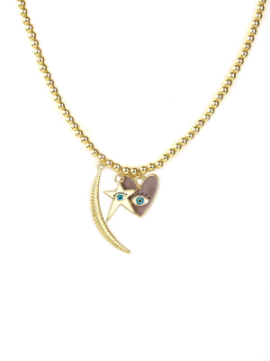 Heart/star/moon Charm Necklace/wrap