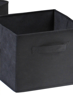 Set Of 4 Capri Foldable Fabric Baskets Black - Winsome