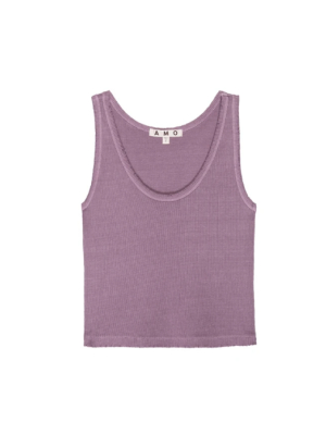 Crop Rib Orchid Tank