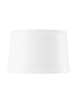 White Linen Shade With Gold - 17 Inch