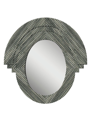 21.5" X 22.75" Oval Western Rustic Decorative Mirror - Ptm Images