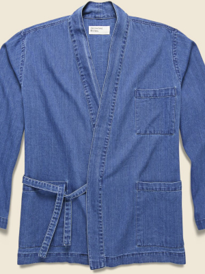 Herringbone Denim Kyoto Work Jacket - Washed Indigo