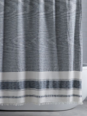 Organic Variegated Stripe Shower Curtain