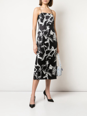 Cami Dress In Printed Hammered Silk