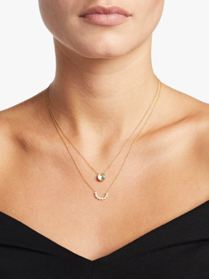 Tarakini Diamond Curved Bar Pendant Necklace