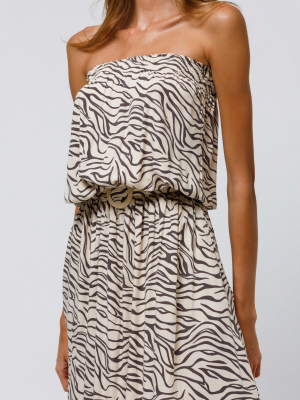 Alma Maxi Beach Dress In Swirl Animal