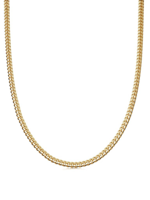Gold Round Curb Chain Necklace