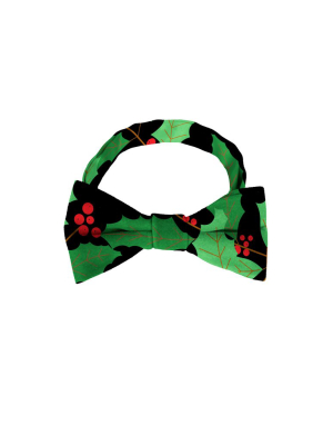 The Deck Yourselves | Holly Print Christmas Bow Tie