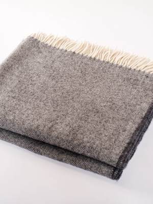 Merino Wool Collection Throw In Heather Grey