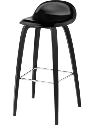 Gubi 3d Stool Wood Shell - Wood Base