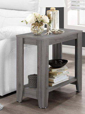 Monarch Specialties Contemporary Design Accent Rectangular Side End Table, Gray