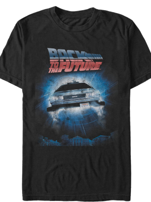 Men's Back To The Future Retro Delorean Poster T-shirt