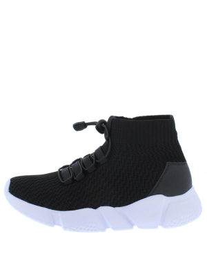 Guanajuato01 Black Bungee Lace Up Sneaker Boot
