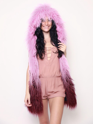 Pink Ombre Alpaca Hooded Faux Fur Vest | Women's