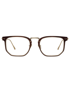 Saul D-frame Optical Frame In Brown And Light Gold