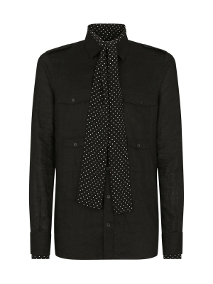 Dolce & Gabbana Multi-pocket Scarf Shirt