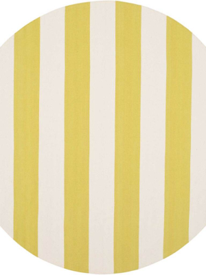 Montauk Stripe Green/ivory Round Rug