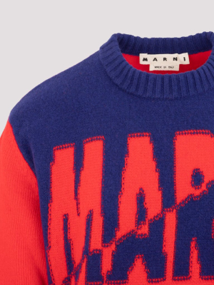 Marni Logo Intarsia Knit Jumper