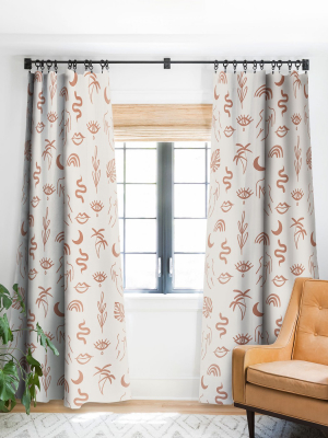 Emanuela Carratoni Line Art Single Panel Blackout Window Curtain By Deny Designs.