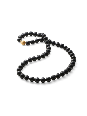 10mm Black Jade Long Necklace