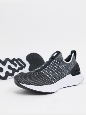 Nike Running React Phantom Flyknit Trainers In Black