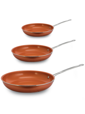 Better Chef 3 Piece Ceramic Coated Fry Pan Set In Copper