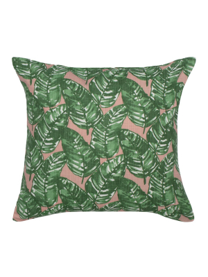 The Tropics Palm Leaf Square Throw Pillow