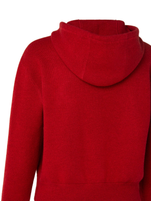 Cropped Cashmere Piqué Hoodie Pullover