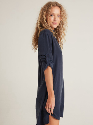 Long Sleeve A-line Shirt Dress