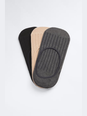 Pack Of Ribbed Invisible Socks