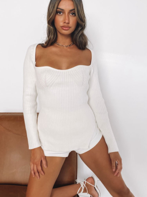 Be Mine Long Sleeve Top White