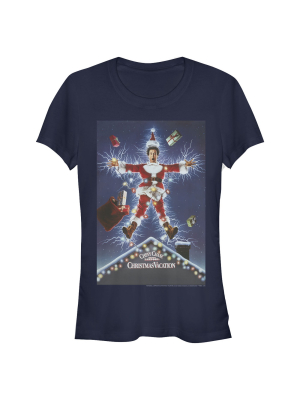 Junior's National Lampoon's Christmas Vacation Electrified Poster T-shirt