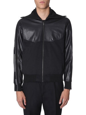 Givenchy Logo Sleeve Band Zippered Jacket