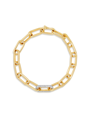 14kt Yellow Gold Diamond Chain Link Bianca Bracelet