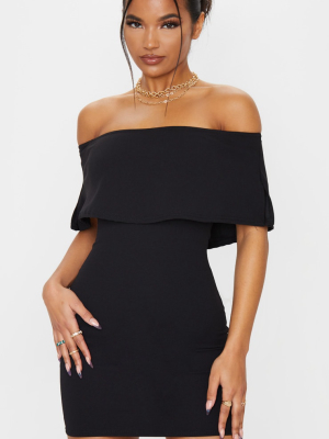 Carley Black Frill Bodycon Dress