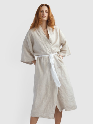 Kimono Robe - Natural Linen
